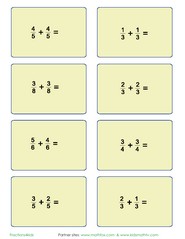 Add fractions horizontal arrangement